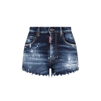 Dsquared2 Denim Shorts, female, Blue, Size: 2XS Ultra-Short Denim Shorts