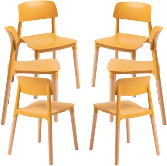 Regalos Miguel Regalos Miguel - Packs Sillas Comedor - Pack 6 Sillas Estin - Mostaza