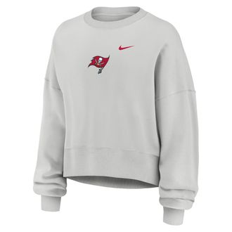 Nike Tampa Bay Buccaneers Primetime Phoenix Nike Womens NFL Oversized Pullover Crew in Grey | 01D70BB8B-CSV