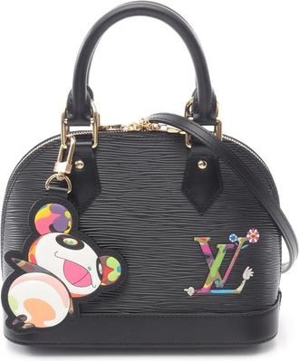 Louis Vuitton x Takashi Murakami Borsa a tracolla Alma BB in pelle &Eacute;pi 2021-2025 - Nero