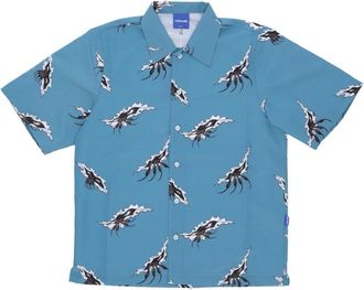 Usual Blue Monster T-shirt met korte mouwen - Heren - Korte mouwen Overhemden - Blauw - XL - Polyester - Overhemden