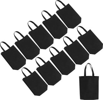 Generic 30pcs Black Non Woven Tote Bags with Handles Foldable Shopping Tote Bags 25x30x10cm for Outdoor and Home Use