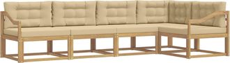 vidaXL Conjunto De Sof&aacute;s De Exterior 4 Uds. Y Beige Poli&eacute;ster Vidaxl