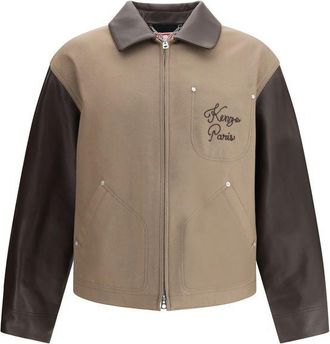 Kenzo Brown Leather Mens Jacket
