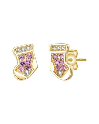 Rachel Glauber 14K Plated Cz Socks Earrings