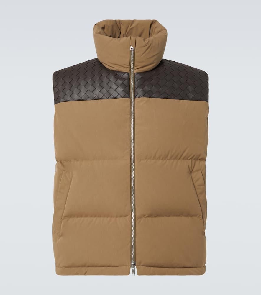 【関税&送料込】Bottega Veneta Sand Twill Vest Bottega Veneta - Sardine Small Woven Leather & Brass Chain Bag