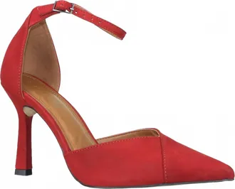 Bruno Menegatti Womens Leather Dress Sandal With Ankle Strap In Red