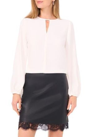 Vince Camuto Keyhole Neck Cr&ecirc;pe de Chine Top in New Ivory at Nordstrom Rack, Size Xx-Large