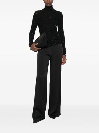 Fabiana Filippi Sequin-Embellished Wool Turtleneck Sweater - Black