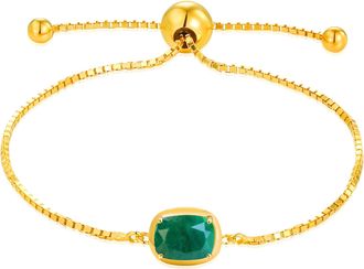 MAX + STONE 18K Gold Over Sterling Silver Gemstone Bracelets 8 Inches