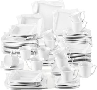 OEM Vajilla De Porcelana Blanca, Para 6-12 Personas