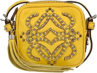 Loewe Pre-owned Cross Body Bags, female, Yellow, Size: ONE SIZE Pre-owned Leather Shoulder Bag