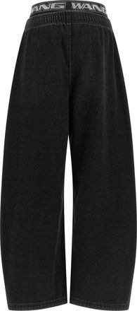 Alexander Wang Double-Waist Brushed Denim Jeans - Black