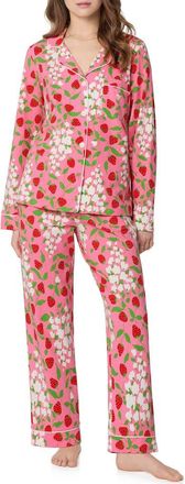 Bedhead Pajamas Print Stretch Organic Cotton Pajamas in Spring Berry at Nordstrom, Size Xx-Small