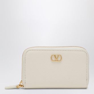 Valentino Garavani Vlogo Signature Zip Wallet Ivory