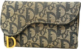 Dior Navy Canvas Wallet (Tri-Fold) (Pre-Owned)