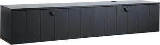 Oviala Mueble de TV de pared moderno de 160 cm en negro