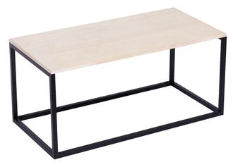 Nordlys Rectangular Modern Industrial Wooden Coffee Table in Black