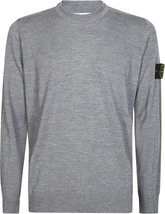 Stone Island Stijlvolle Gebreide Trui voor Mannen - Heren - Ronde hals truien - Grijs - M - Truien & Vesten