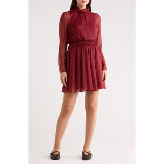 Longchamp Long Sleeve Silk Blend Dress in Red at Nordstrom Rack, Size 10 Us / 42 Fr
