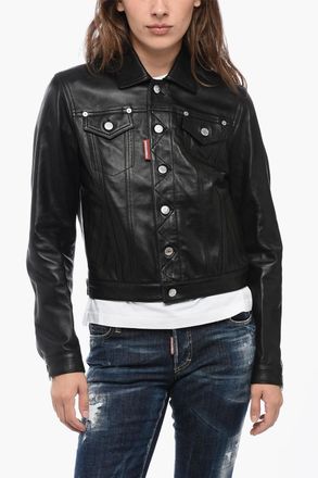 Dsquared2 Cropped-Fit Eco-Leather Overshirt Dsquared2