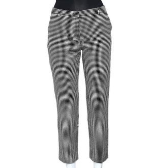 Max Mara Monochrome Patterned Cotton Blend Tapered Leg Pants