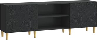 vidaXL Mueble De Tv 150 X 31 X 50 Cm Negro Madera De Ingenier&iacute;a Vidaxl