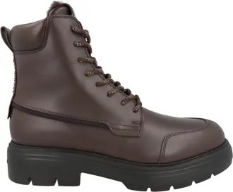 Ferragamo Corallo Leather Combat Boots