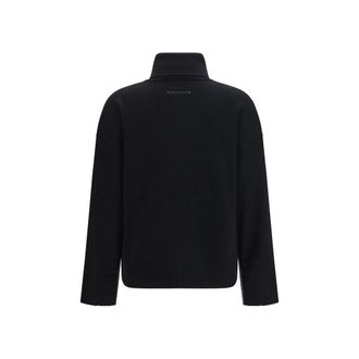 Maison Margiela Two-Tone Merino Wool Sweater - Black