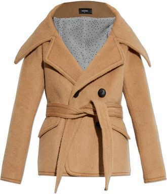 Dsquared2 Wollen Jas - Dames - Mantel - Beige - S - Wol - Jassen