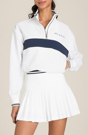 Wilson Davenport Woven Popover in Bright White/classic Navy at Nordstrom, Size Small