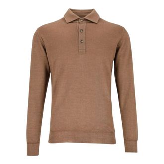 Fedeli Ugo Merino Polo - Heren - Tops - Beige - Maat: L Wol