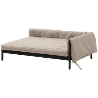Vente-Unique Vente-unique - Divanetto angolare per animali in lino e gambe metallo Beige l. 80 x p. 58 x h. 28 cm - siparia