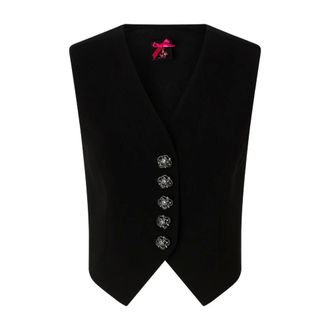 Pinko Vests, female, Black, Size: XS Giuggiolo Vest