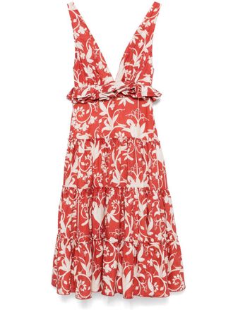 Agua Bendita Lago Maiz midi dress - Orange