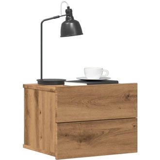 vidaXL vidaXL Comodini a Muro 2 pz Rovere Artigianale 40x32x30 cm