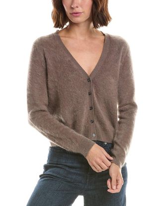 Sofiacashmere Sofiacashmere Brushed Cashmere Cropped 100% Cashmere Cardigan