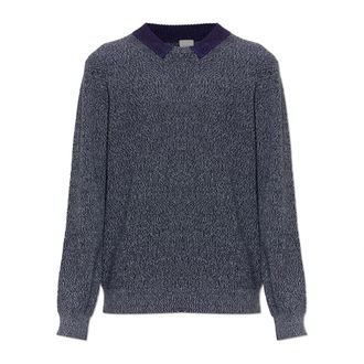 Paul Smith Wol trui met ronde hals - Heren - Truien - Blauw - Maat: L Wol