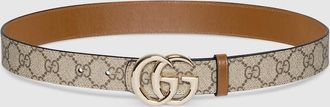 Gucci Reversible GG Marmont Belt, Beige, GG Canvas