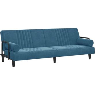 vidaXL Sof&aacute; Cama Con Reposabrazos Terciopelo Azul Vidaxl