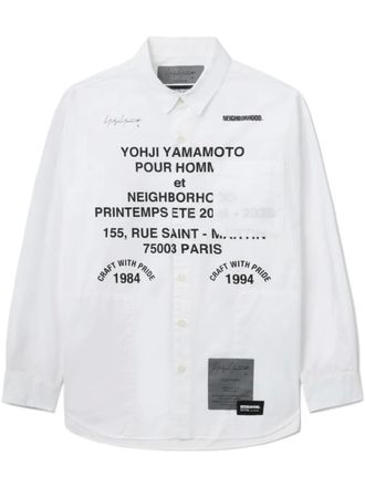 Yohji Yamamoto x Neighborhood printed shirt - White