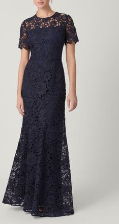 Shoshanna Empire Lace Elie Dress in Navy at Nordstrom, Size 10