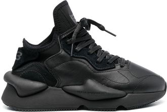 Yohji Yamamoto Kaiwa leather sneakers - men - Rubber/Nylon/Calf Leather/Calf Leather - 12.5 - Black