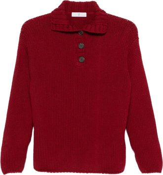 Whyci Maglione con bottoni - Rosso