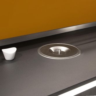 Emuca Cubo De Basura Empotrable Para Encimera De Cocina Recycle, 1 Vaso Extra&iacute;ble De 7 Litros, Acero Inoxidable Y Pl&aacute;stico - Emuca