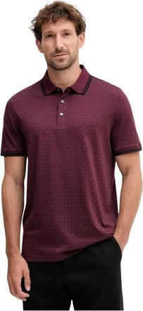Michael Kors Greenwich Signature Logo Katoenen Poloshirt - Heren - Polos - Rood - S - Katoen - Tops