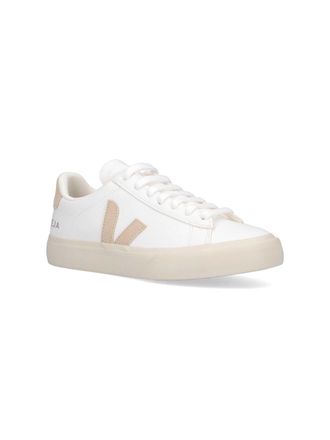 Veja Suede V Logo Low-Top Sneaker - White