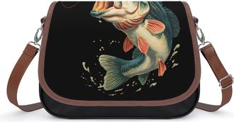 Generic Bass Fishing Crossbody Bags for Women Shoulder Messenger Bag Purse Handbags