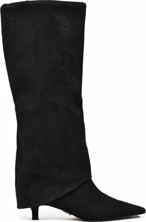 Steve Madden Stivale in Suede - Dames - Laarzen met Hak - Zwart - 38 EU - Su&egrave;de - Schoenen