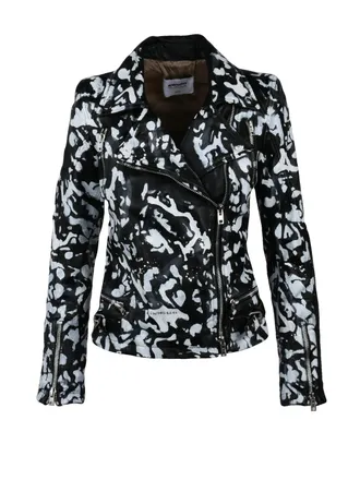 Sword 6.6.44 Leather Biker Jacket - Black/White